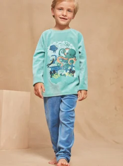 Pajamas-Sergent Major Blue velvet pyjamas