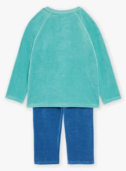 Pajamas-Sergent Major Blue velvet pyjamas