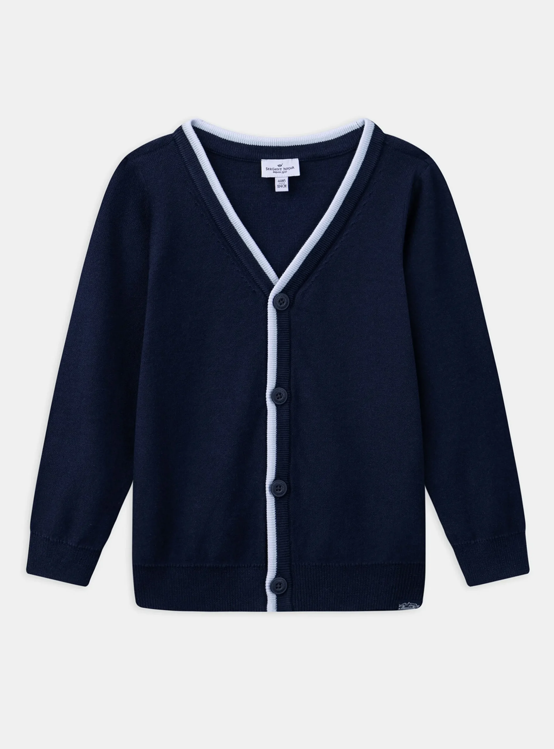 Knitwear, Sweater, Cardigan-Sergent Major Blue V-neck cardigan