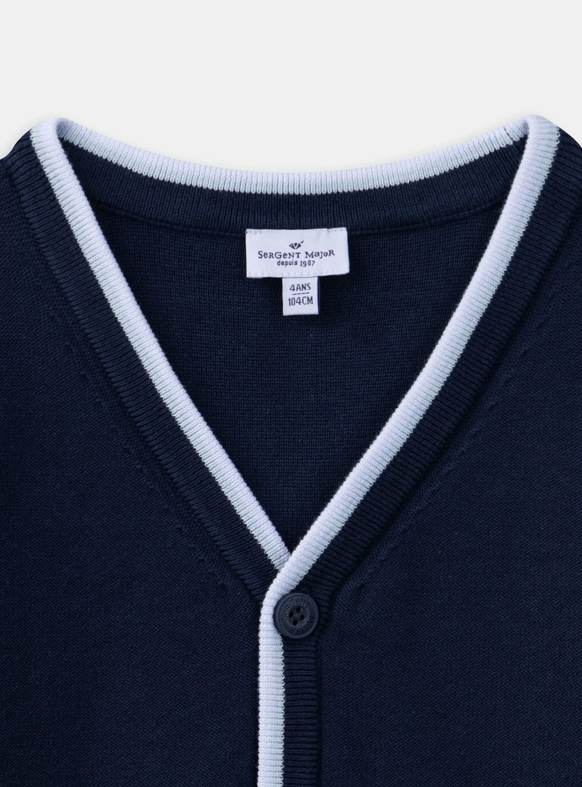 Knitwear, Sweater, Cardigan-Sergent Major Blue V-neck cardigan