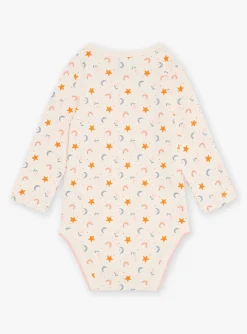 Socks & Tights | Socks & Tights-Sergent Major 2 blush bodysuits in organic cotton with star, moon, rainbow and floral prints and motifs