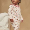 Pajamas & Rompers | Pajamas & Rompers-Sergent Major Blush romper with stars, moons, rainbows and flowers print