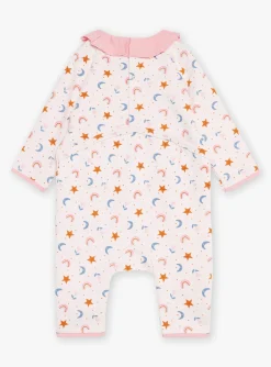 Pajamas & Rompers | Pajamas & Rompers-Sergent Major Blush romper with stars, moons, rainbows and flowers print