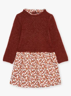 Dress-Sergent Major Brown 2-in-1 effect dress