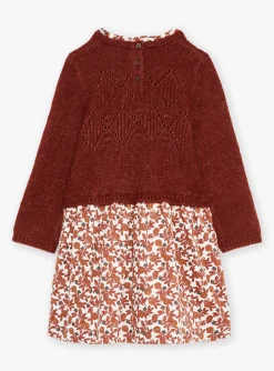 Dress-Sergent Major Brown 2-in-1 effect dress