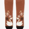 Underwear, Socks, Tights-Sergent Major Brown socks with swan motif