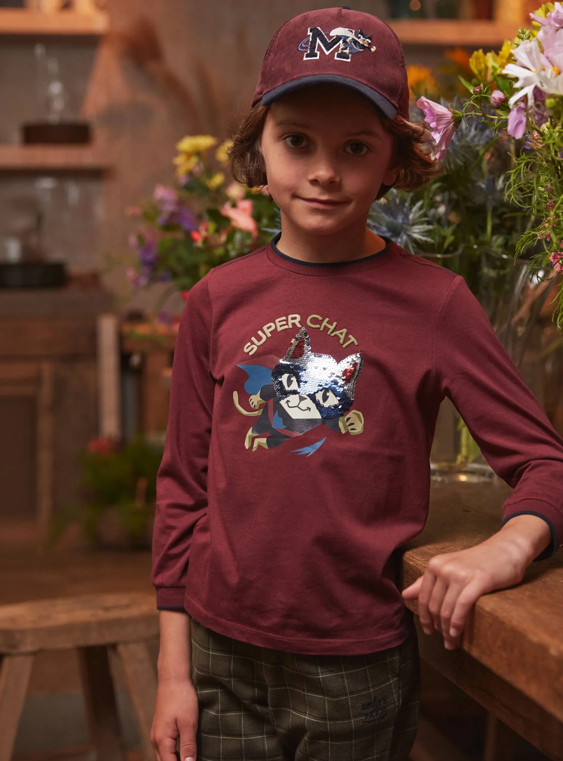 T-shirt, Polo Shirt-Sergent Major Burgundy TEE SHIRT LS