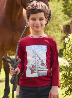 T-shirt, Polo Shirt-Sergent Major Burgundy TEE SHIRT LS