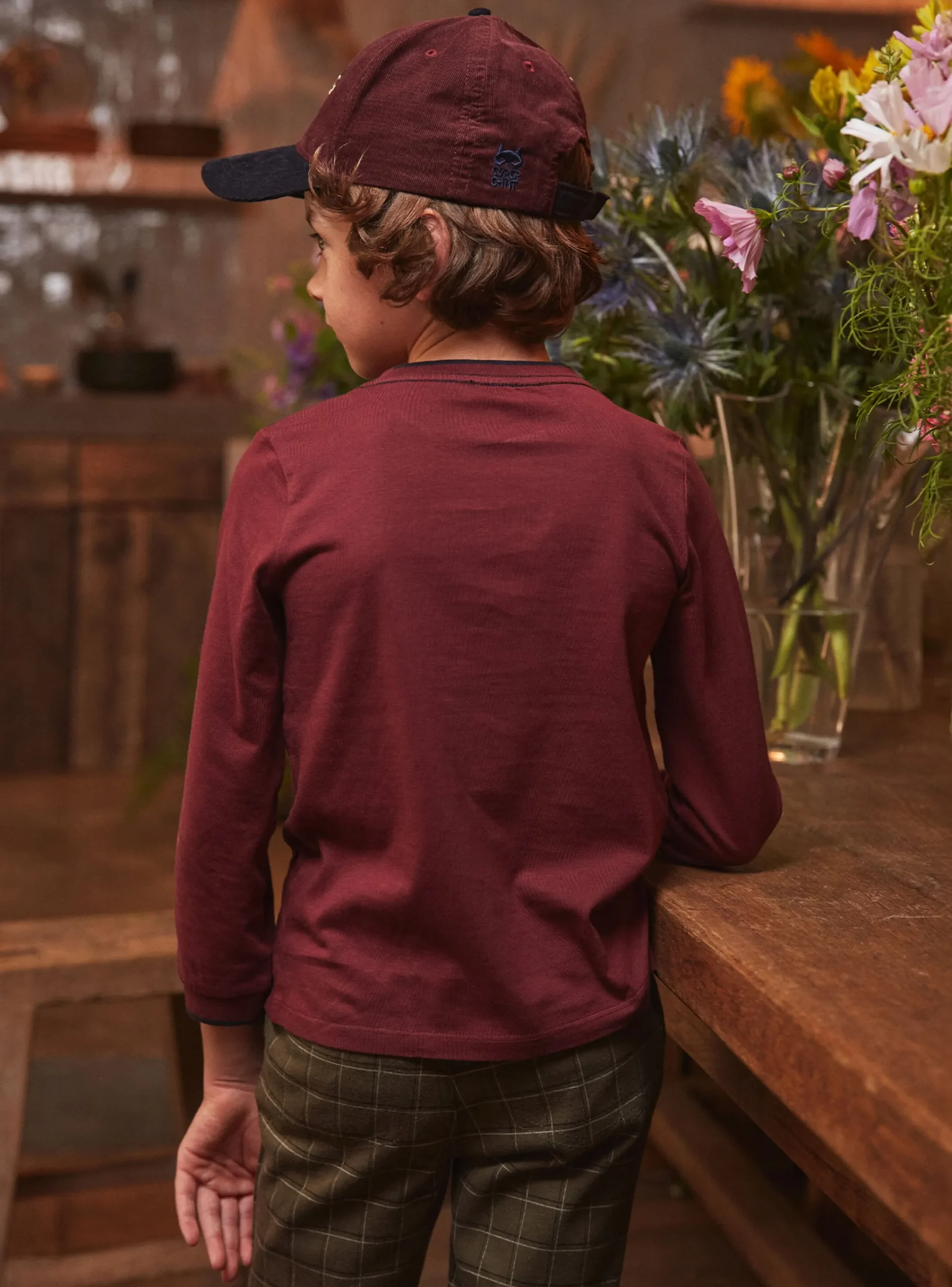 T-shirt, Polo Shirt-Sergent Major Burgundy TEE SHIRT LS