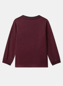 T-shirt, Polo Shirt-Sergent Major Burgundy TEE SHIRT LS