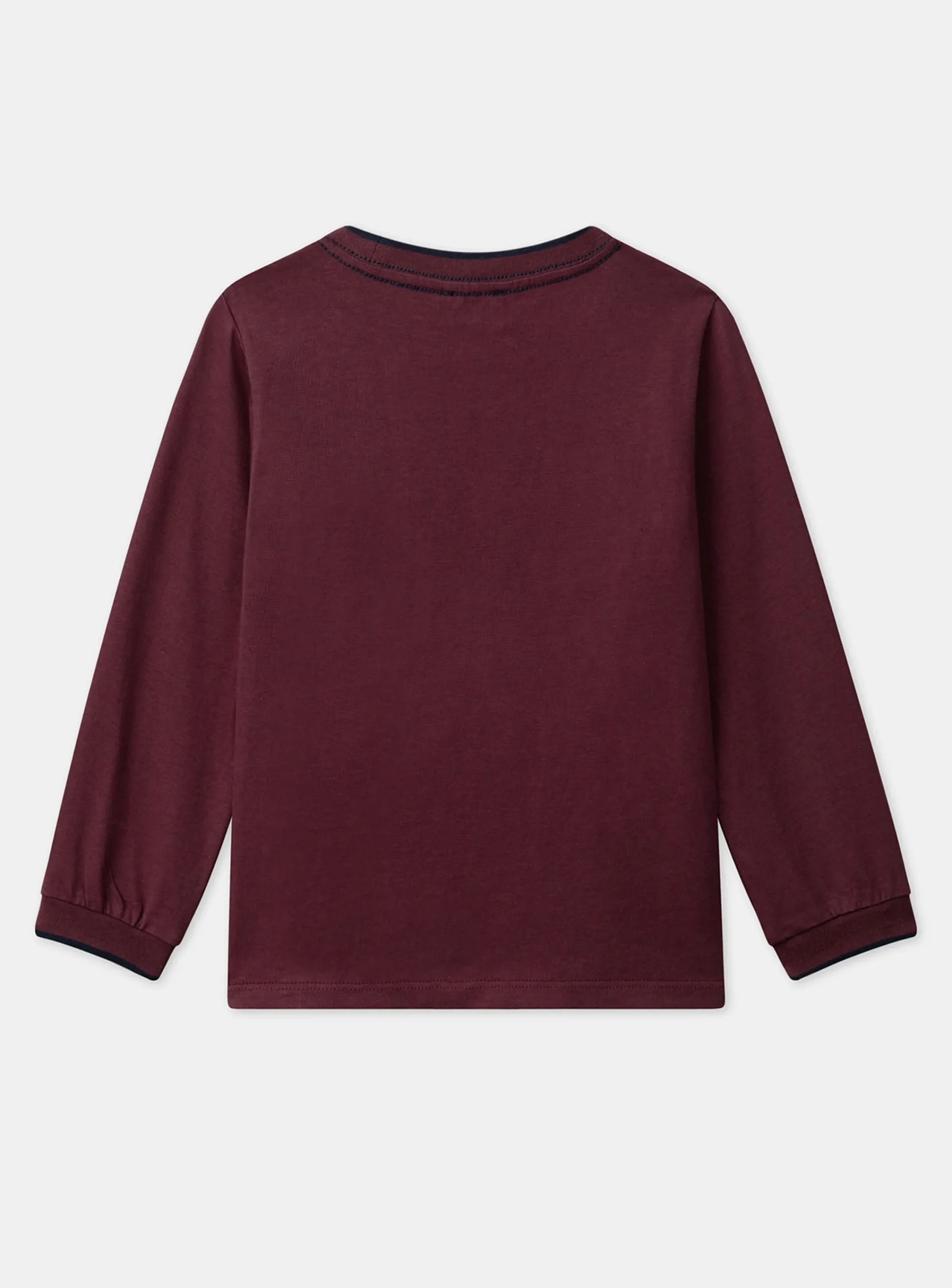T-shirt, Polo Shirt-Sergent Major Burgundy TEE SHIRT LS