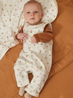 Suits And Ensembles-Sergent Major Caramel bodysuit, ecru overalls and beige socks