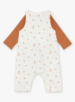 Suits And Ensembles-Sergent Major Caramel bodysuit, ecru overalls and beige socks