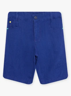 Bermuda Shorts-Sergent Major Child boy midnight blue linen shorts