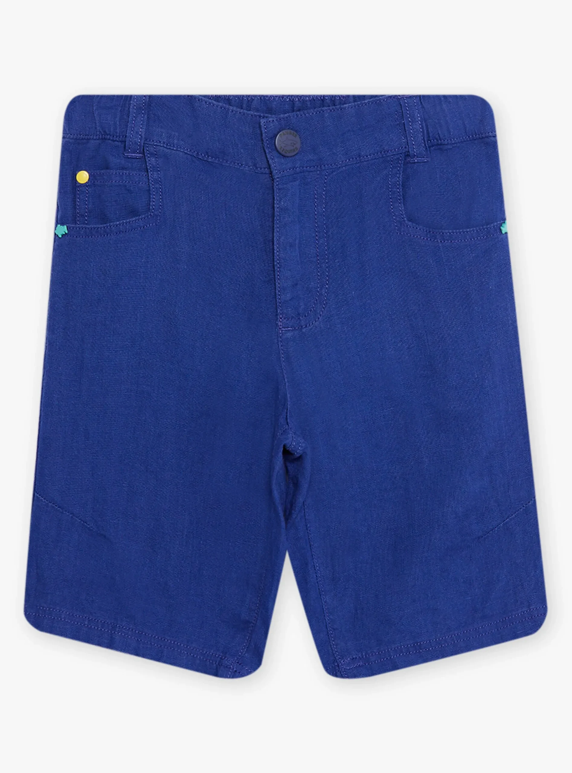Bermuda Shorts-Sergent Major Child boy midnight blue linen shorts