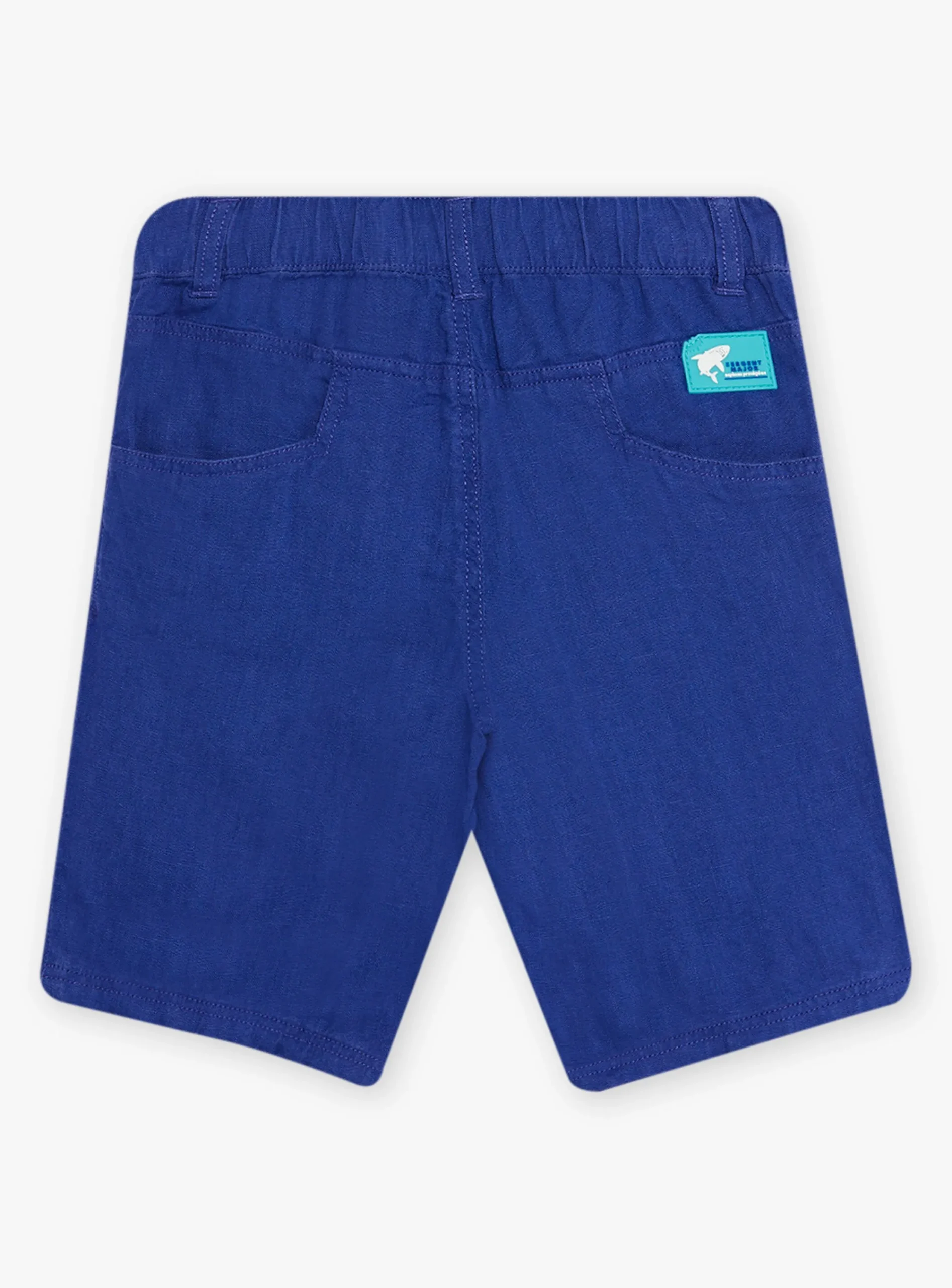 Bermuda Shorts-Sergent Major Child boy midnight blue linen shorts