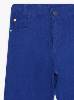 Bermuda Shorts-Sergent Major Child boy midnight blue linen shorts
