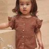 T-shirts & Shirts | T-shirts & Shirts-Sergent Major Chocolate brown flowing blouse with embroidery