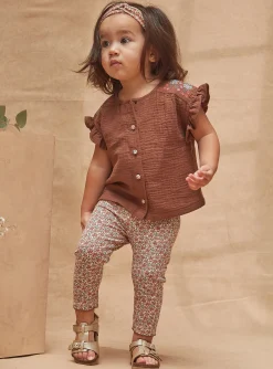 T-shirts & Shirts | T-shirts & Shirts-Sergent Major Chocolate brown flowing blouse with embroidery