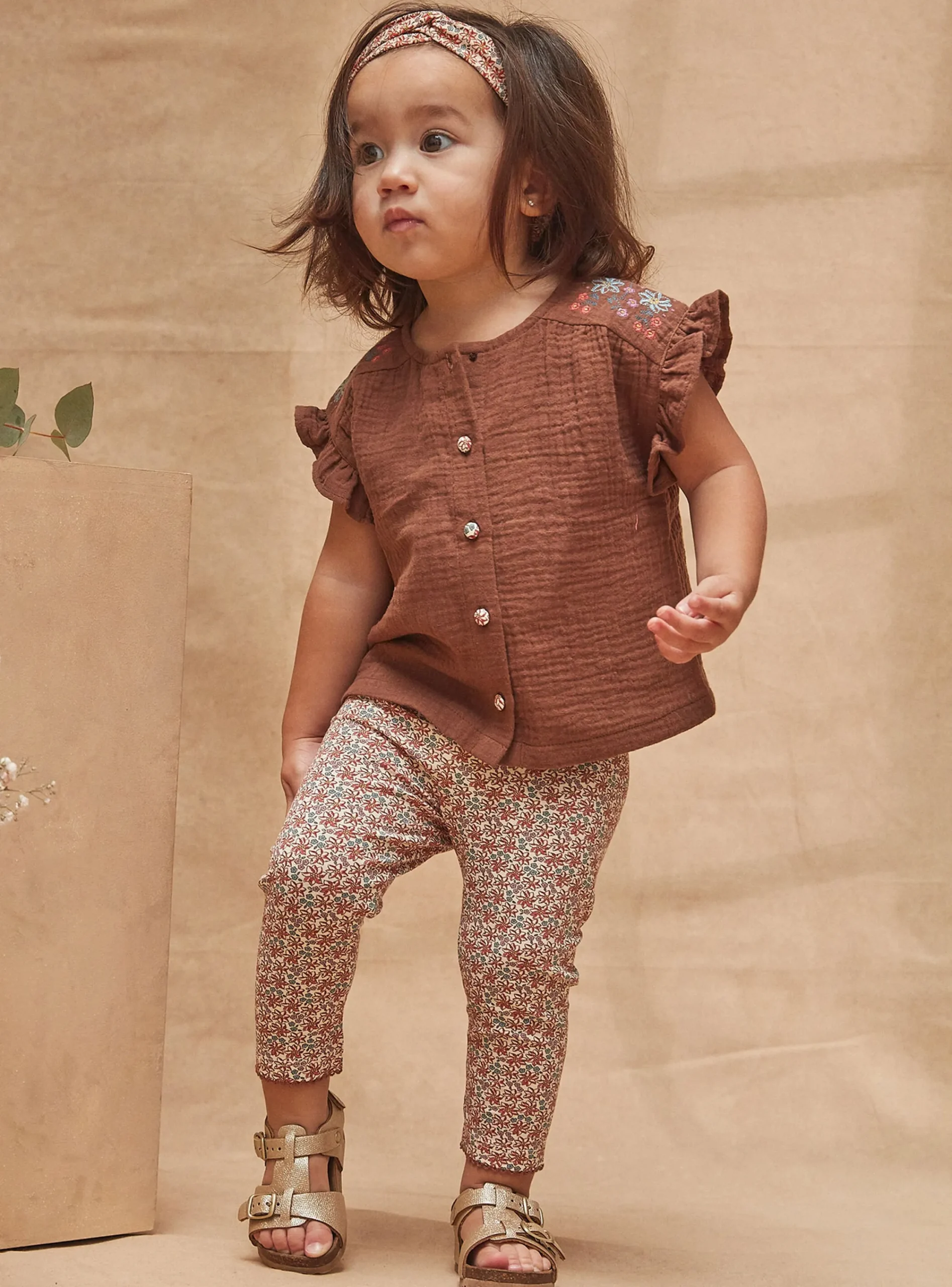 T-shirts & Shirts | T-shirts & Shirts-Sergent Major Chocolate brown flowing blouse with embroidery