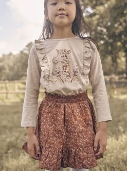 Skirt, Shorts-Sergent Major Cinnamon ruffled skirt with floral print