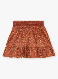 Skirt, Shorts-Sergent Major Cinnamon ruffled skirt with floral print
