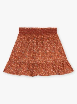 Skirt, Shorts-Sergent Major Cinnamon ruffled skirt with floral print