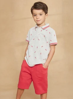 Bermuda Shorts-Sergent Major Coral fleece bermuda shorts