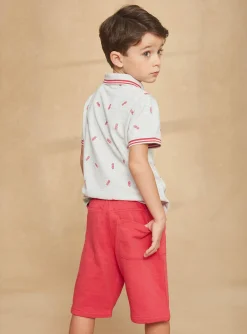 Bermuda Shorts-Sergent Major Coral fleece bermuda shorts