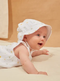 Suits And Ensembles-Sergent Major Cotton gauze rompers and beanie hat