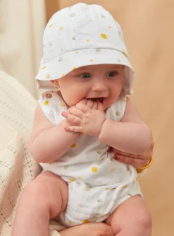 Suits And Ensembles-Sergent Major Cotton gauze rompers and beanie hat