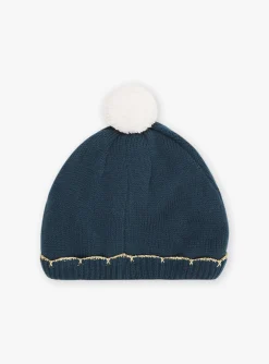 Beany, Scarf, Gloves-Sergent Major Duck blue knitted hat