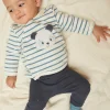 Suits And Ensembles-Sergent Major Ecru and blue sweater, blue leggings and blue socks