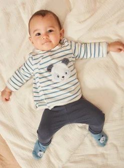 Suits And Ensembles-Sergent Major Ecru and blue sweater, blue leggings and blue socks