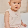 Suits And Ensembles-Sergent Major Ecru and dragee pink velvet and tubique nightwear set
