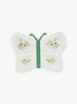 Bag & Umbrella-Sergent Major Ecru and green sequined butterfly satchel bag