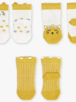 Socks & Tights | Socks & Tights-Sergent Major 3 ecru and mustard socks