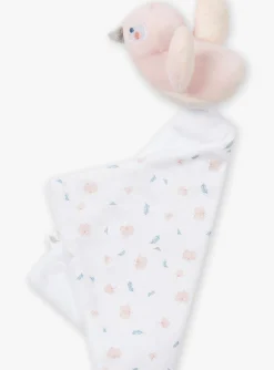 Toys-Sergent Major Ecru and pink bird birth cuddly toy