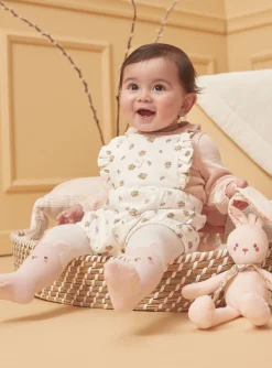 Suits And Ensembles-Sergent Major Ecru and pink bodysuit, romper and tights set