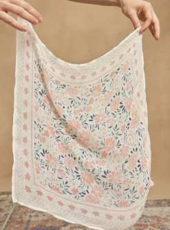 Hats, Scarves, Gloves | Hats, Scarves, Gloves-Sergent Major Ecru and pink floral print scarf