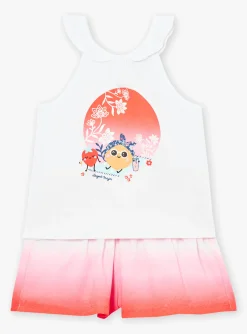 Swimsuit-Sergent Major Ecru and red cotton 2-piece set
