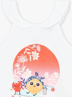 Swimsuit-Sergent Major Ecru and red cotton 2-piece set