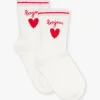 Underwear, Socks, Tights-Sergent Major Ecru and red heart jacquard socks