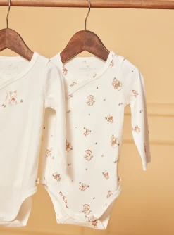 Bodysuit-Sergent Major 2 ecru baby bodysuits in cotton