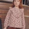 Shirt, T-shirt-Sergent Major Ecru blouse with floral print