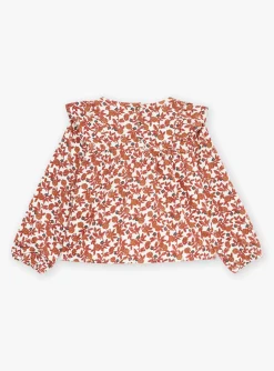 Shirt, T-shirt-Sergent Major Ecru blouse with floral print