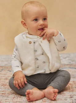 Suits And Ensembles-Sergent Major Ecru bodysuit, cardigan and leggings