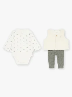 Suits And Ensembles-Sergent Major Ecru bodysuit, cardigan and leggings