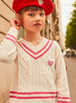 Knitwear, Sweater, Cardigan-Sergent Major Ecru cable-knit sweater