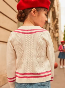 Knitwear, Sweater, Cardigan-Sergent Major Ecru cable-knit sweater